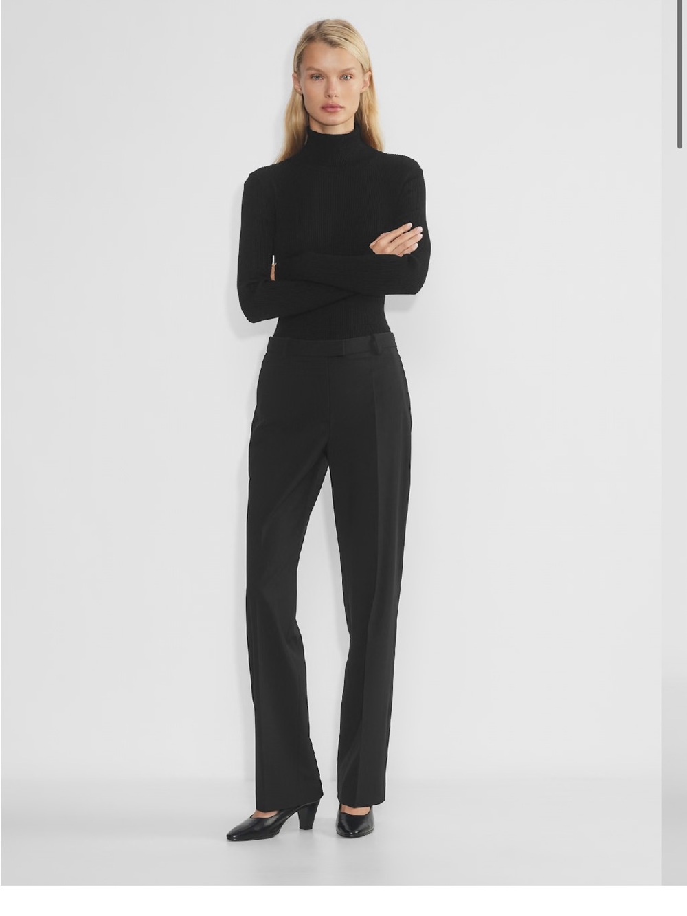 NWT Aritzia Babaton Council Pant Full Length Mid Rise Straight Leg Black size 12
